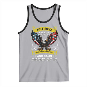Retired Army Been There Done That And Damn Proud Of It Tank Top Veteran Bald Eagle American Flag TS11 Athletic Heather Black Print Your Wear