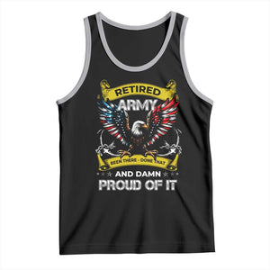 Retired Army Been There Done That And Damn Proud Of It Tank Top Veteran Bald Eagle American Flag TS11 Black Athletic Heather Print Your Wear
