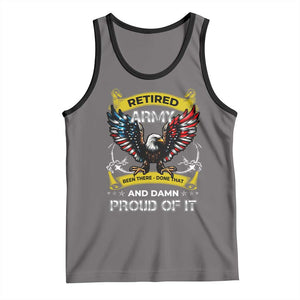 Retired Army Been There Done That And Damn Proud Of It Tank Top Veteran Bald Eagle American Flag TS11 Deep Heather Black Print Your Wear
