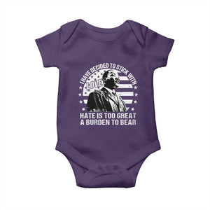 I Have Decided To Stick With Love Hate Is Too Great A Burden To Bear MLK Quote Baby Onesie Martin Luther King Black History Month TS11 Purple Print Your Wear