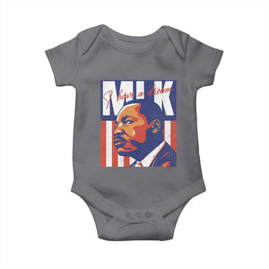 MLK Day I Have A Dream Baby Onesie Martin Luther King Vintage American Flag Black History Month TS11 Charcoal Print Your Wear