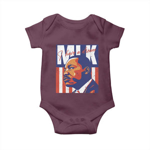 MLK Day I Have A Dream Baby Onesie Martin Luther King Vintage American Flag Black History Month TS11 Maroon Print Your Wear