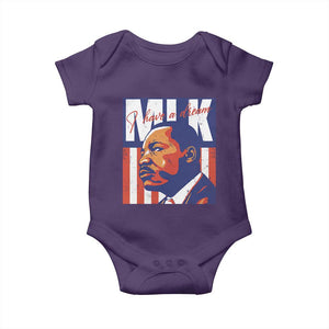 MLK Day I Have A Dream Baby Onesie Martin Luther King Vintage American Flag Black History Month TS11 Purple Print Your Wear