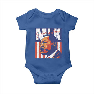 MLK Day I Have A Dream Baby Onesie Martin Luther King Vintage American Flag Black History Month TS11 Royal Blue Print Your Wear