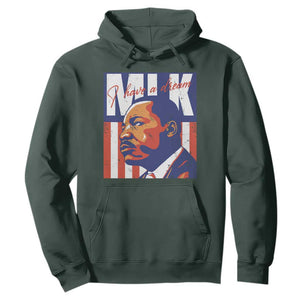 MLK Day I Have A Dream Hoodie Martin Luther King Vintage American Flag Black History Month TS11 Dark Forest Green Print Your Wear