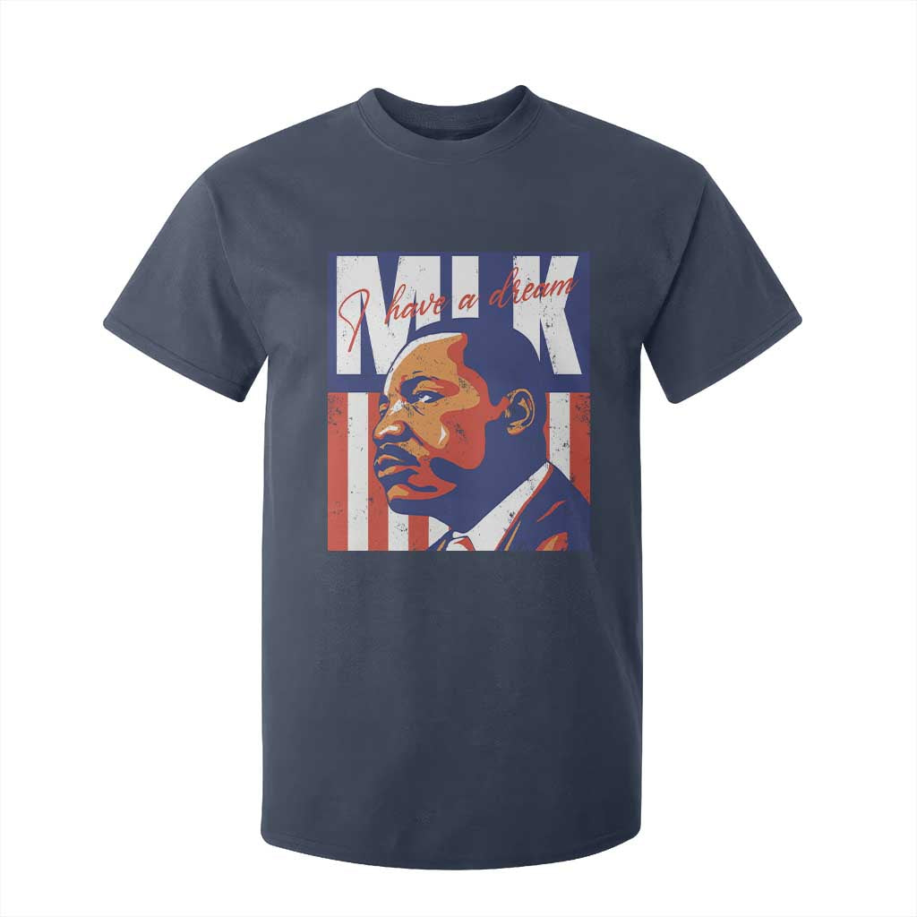 MLK Day I Have A Dream T Shirt For Kid Martin Luther King Vintage American Flag Black History Month TS11 Navy Print Your Wear