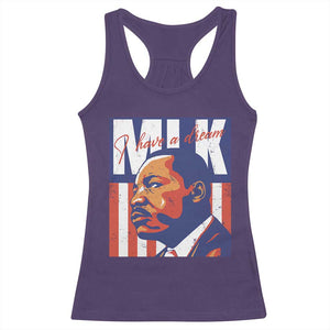 MLK Day I Have A Dream Racerback Tank Top Martin Luther King Vintage American Flag Black History Month TS11 Purple Print Your Wear