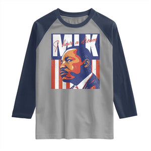 MLK Day I Have A Dream Raglan Shirt Martin Luther King Vintage American Flag Black History Month TS11 Sport Gray Navy Print Your Wear