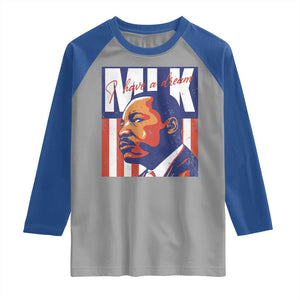 MLK Day I Have A Dream Raglan Shirt Martin Luther King Vintage American Flag Black History Month TS11 Sport Gray Royal Print Your Wear