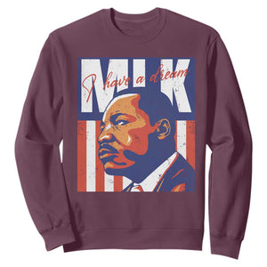 MLK Day I Have A Dream Sweatshirt Martin Luther King Vintage American Flag Black History Month TS11 Maroon Print Your Wear