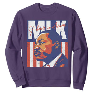 MLK Day I Have A Dream Sweatshirt Martin Luther King Vintage American Flag Black History Month TS11 Purple Print Your Wear