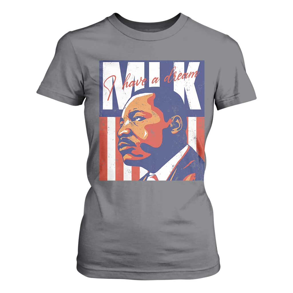 MLK Day I Have A Dream T Shirt For Women Martin Luther King Vintage American Flag Black History Month TS11 Charcoal Print Your Wear
