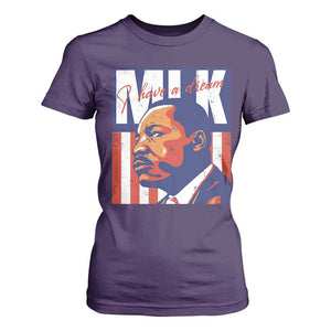 MLK Day I Have A Dream T Shirt For Women Martin Luther King Vintage American Flag Black History Month TS11 Purple Print Your Wear