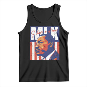 MLK Day I Have A Dream Tank Top Martin Luther King Vintage American Flag Black History Month TS11 Black Print Your Wear