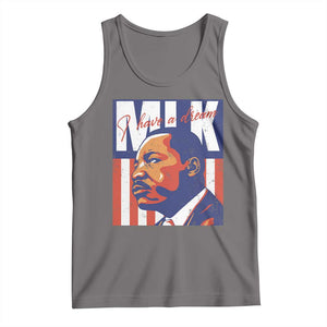 MLK Day I Have A Dream Tank Top Martin Luther King Vintage American Flag Black History Month TS11 Deep Heather Print Your Wear
