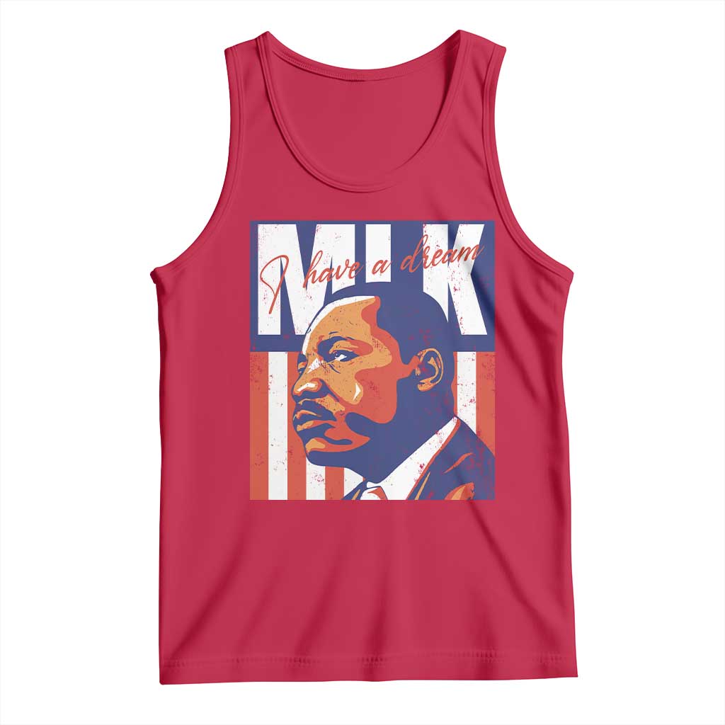 MLK Day I Have A Dream Tank Top Martin Luther King Vintage American Flag Black History Month TS11 Red Print Your Wear