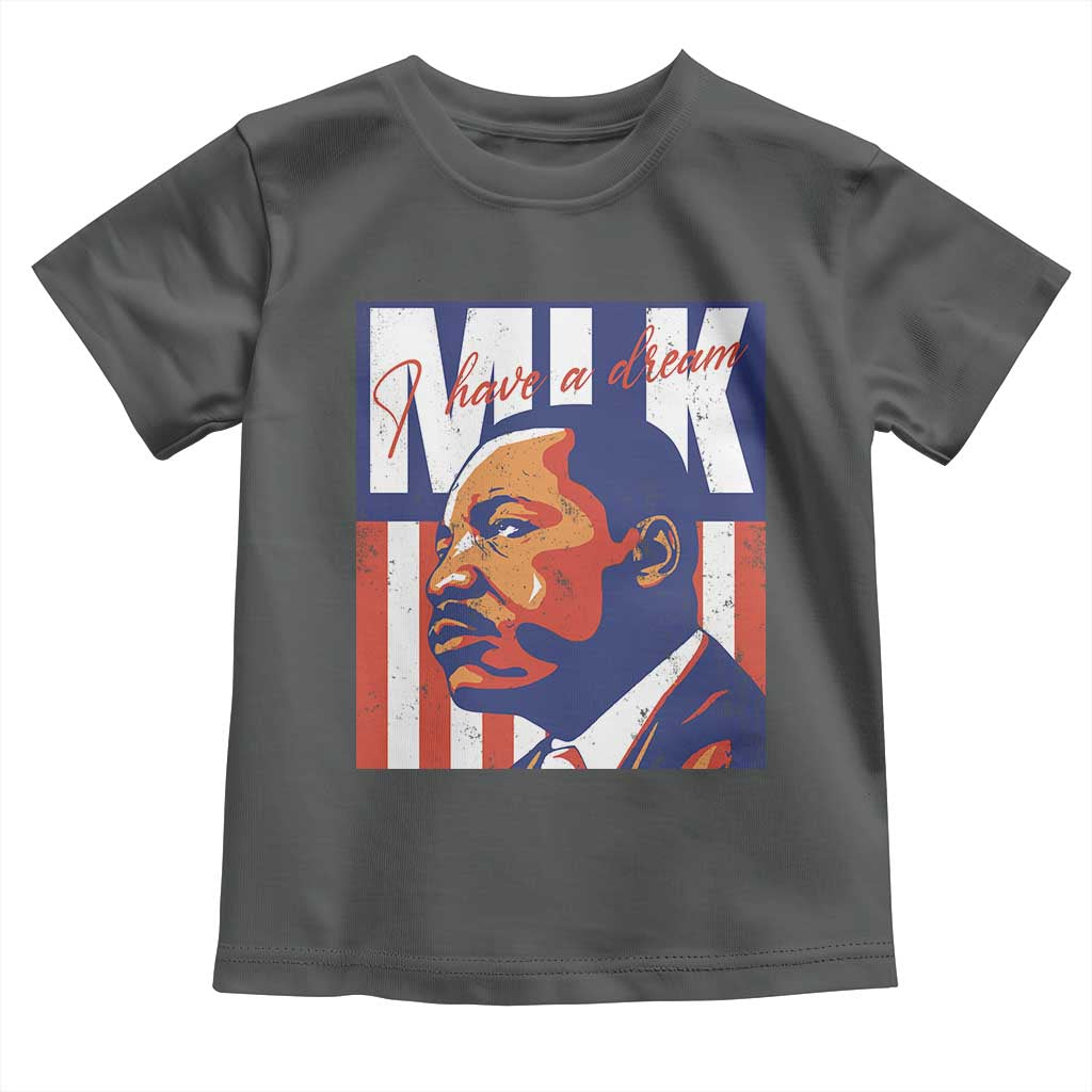 MLK Day I Have A Dream Toddler T Shirt Martin Luther King Vintage American Flag Black History Month TS11 Dark Heather Print Your Wear