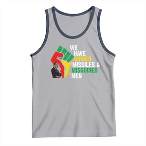 MLK Quotes We Have Guided Missiles And Misguided Men Tank Top Dr Martin Luther King Jr TS11 Athletic Heather Navy Print Your Wear