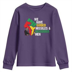 MLK Quotes We Have Guided Missiles And Misguided Men Youth Sweatshirt Dr Martin Luther King Jr TS11 Purple Print Your Wear
