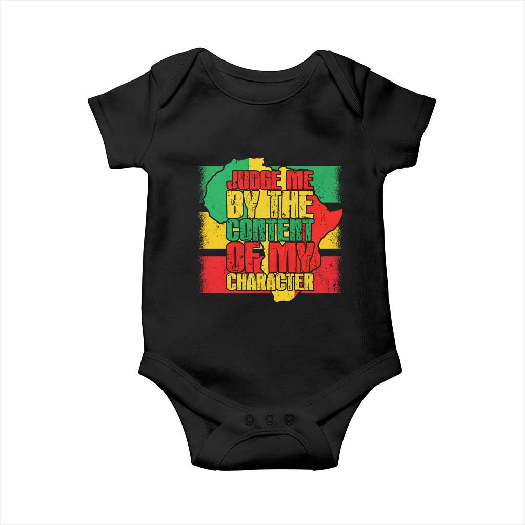 MLK Day Judge Me By The Content Of My Character Baby Onesie Martin Luther King Africa Map Black History Month TS11 Black Print Your Wear