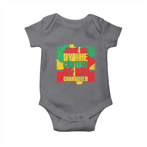 MLK Day Judge Me By The Content Of My Character Baby Onesie Martin Luther King Africa Map Black History Month TS11 Charcoal Print Your Wear