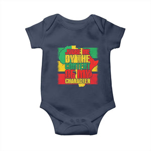 MLK Day Judge Me By The Content Of My Character Baby Onesie Martin Luther King Africa Map Black History Month TS11 Navy Print Your Wear