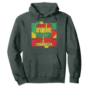 MLK Day Judge Me By The Content Of My Character Hoodie Martin Luther King Africa Map Black History Month TS11 Dark Forest Green Print Your Wear