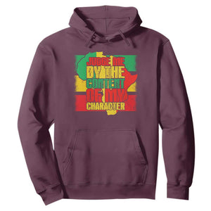 MLK Day Judge Me By The Content Of My Character Hoodie Martin Luther King Africa Map Black History Month TS11 Maroon Print Your Wear