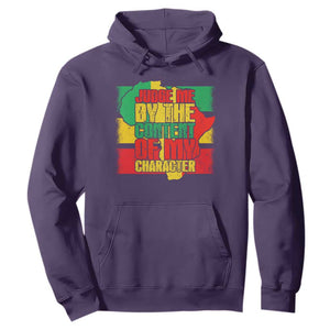 MLK Day Judge Me By The Content Of My Character Hoodie Martin Luther King Africa Map Black History Month TS11 Purple Print Your Wear