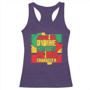 MLK Day Judge Me By The Content Of My Character Racerback Tank Top Martin Luther King Africa Map Black History Month TS11 Purple Print Your Wear