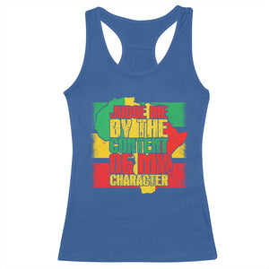 MLK Day Judge Me By The Content Of My Character Racerback Tank Top Martin Luther King Africa Map Black History Month TS11 Royal Blue Print Your Wear