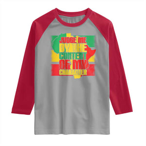 MLK Day Judge Me By The Content Of My Character Raglan Shirt Martin Luther King Africa Map Black History Month TS11 Sport Gray Red Print Your Wear