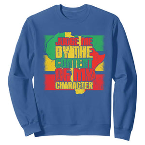 MLK Day Judge Me By The Content Of My Character Sweatshirt Martin Luther King Africa Map Black History Month TS11 Royal Blue Print Your Wear