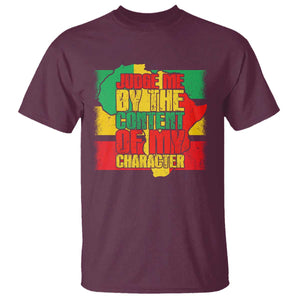 MLK Day Judge Me By The Content Of My Character T Shirt Martin Luther King Africa Map Black History Month TS11 Maroon Print Your Wear