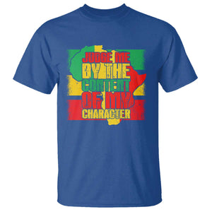 MLK Day Judge Me By The Content Of My Character T Shirt Martin Luther King Africa Map Black History Month TS11 Royal Blue Print Your Wear