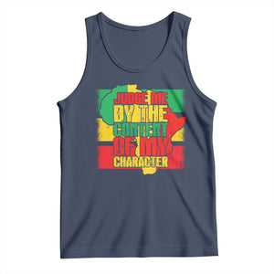 MLK Day Judge Me By The Content Of My Character Tank Top Martin Luther King Africa Map Black History Month TS11 Navy Print Your Wear
