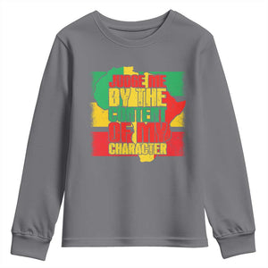 MLK Day Judge Me By The Content Of My Character Youth Sweatshirt Martin Luther King Africa Map Black History Month TS11 Charcoal Print Your Wear