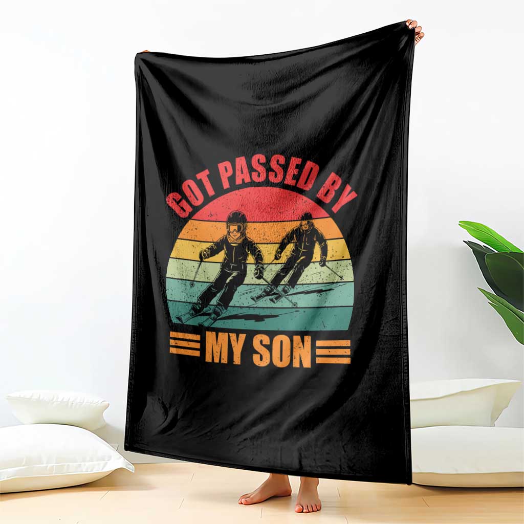Funny Skiing Ski Dad Throw Blanket Got Passed By My Son Retro Vintage TS11 Print Your Wear