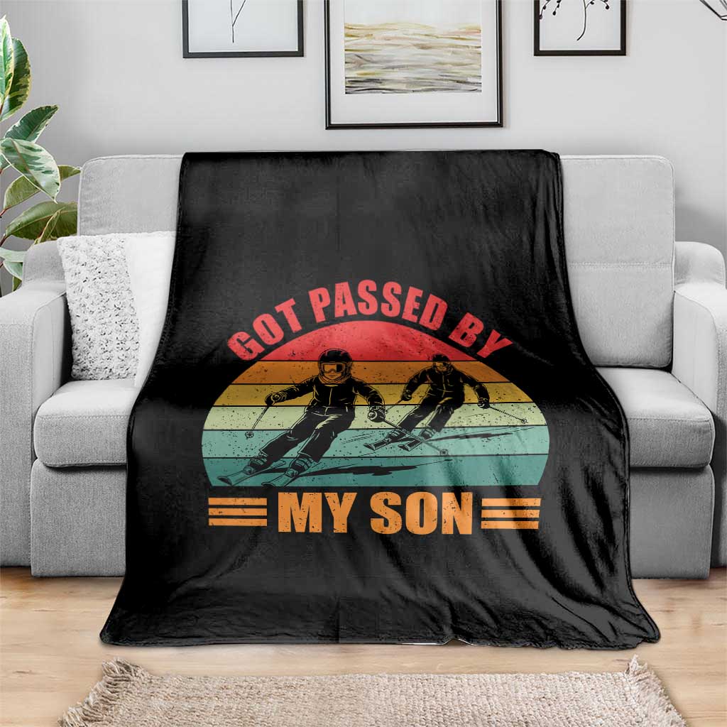 Funny Skiing Ski Dad Throw Blanket Got Passed By My Son Retro Vintage TS11 Print Your Wear