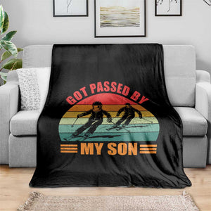 Funny Skiing Ski Dad Throw Blanket Got Passed By My Son Retro Vintage TS11 Print Your Wear