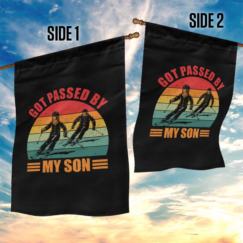 Funny Skiing Ski Dad Garden Flag Got Passed By My Son Retro Vintage TS11 Print Your Wear