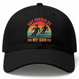 Funny Skiing Ski Dad Baseball Cap Got Passed By My Son Retro Vintage TS11 Print Your Wear