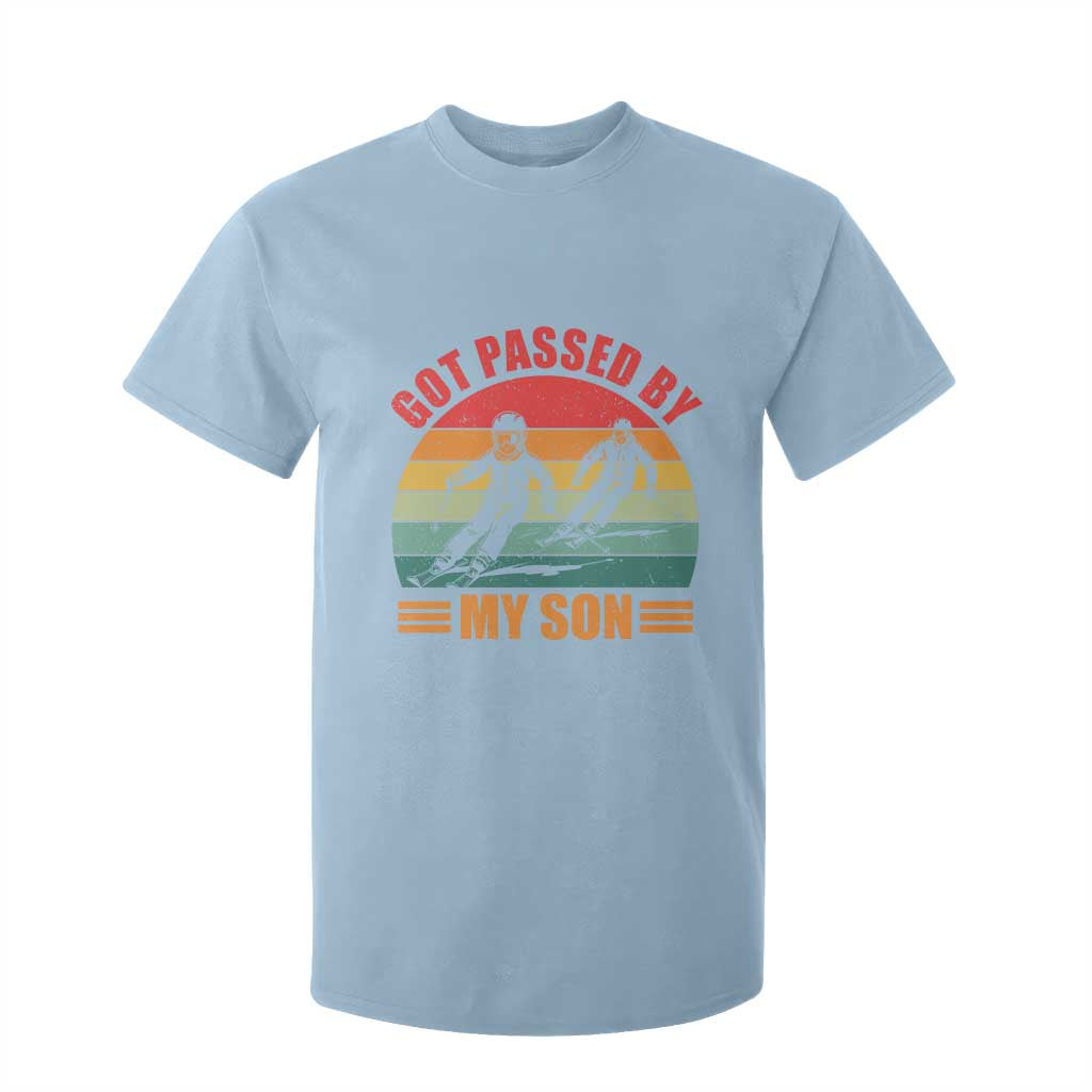 Funny Skiing Ski Dad T Shirt For Kid Got Passed By My Son Retro Vintage TS11 Light Blue Print Your Wear