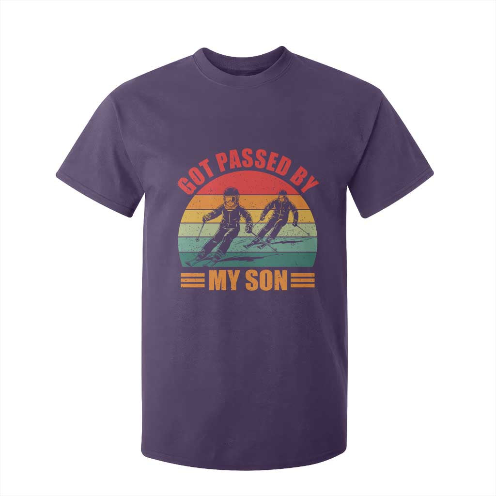 Funny Skiing Ski Dad T Shirt For Kid Got Passed By My Son Retro Vintage TS11 Purple Print Your Wear