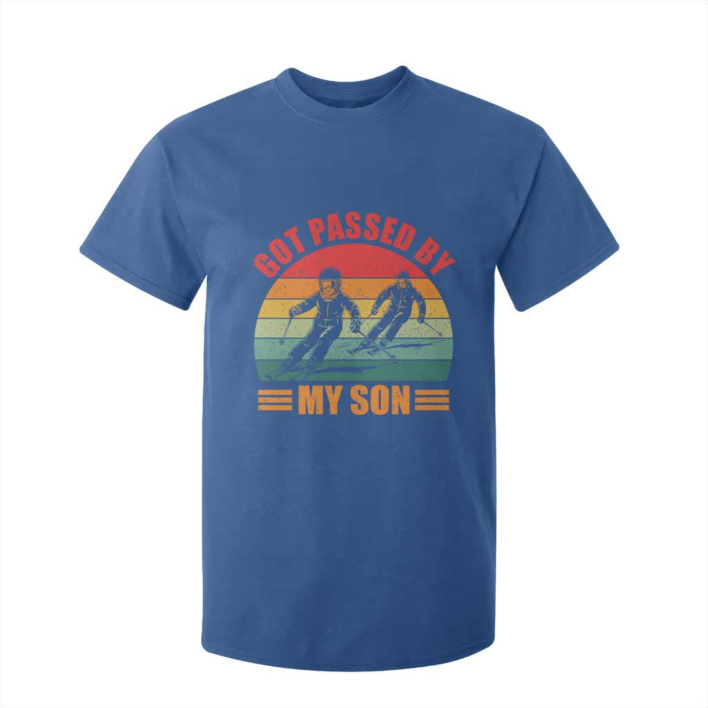 Funny Skiing Ski Dad T Shirt For Kid Got Passed By My Son Retro Vintage TS11 Royal Blue Print Your Wear