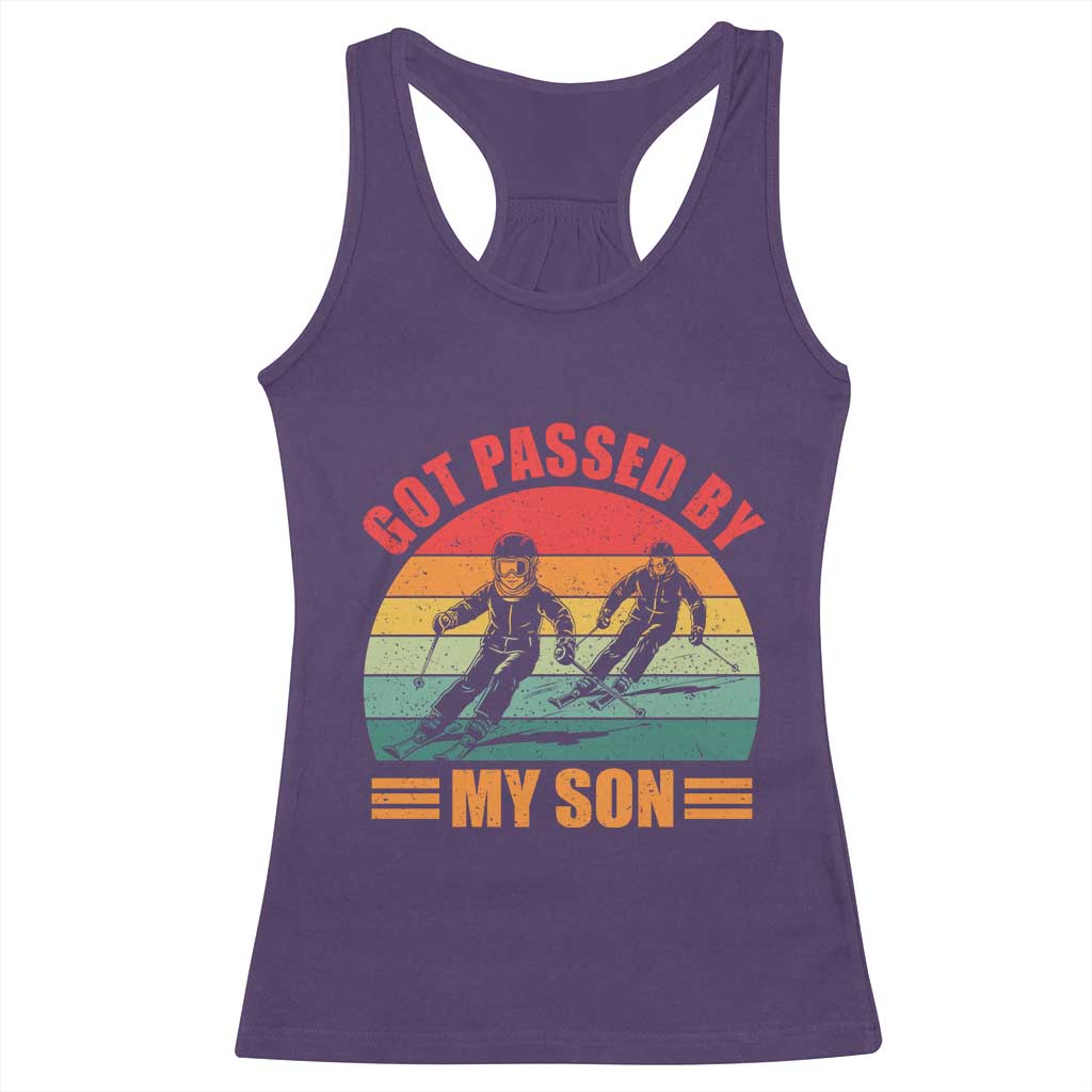 Funny Skiing Ski Dad Racerback Tank Top Got Passed By My Son Retro Vintage TS11 Purple Print Your Wear
