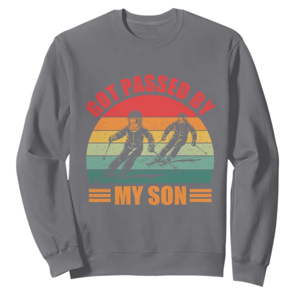 Funny Skiing Ski Dad Sweatshirt Got Passed By My Son Retro Vintage TS11 Charcoal Print Your Wear