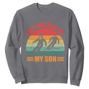 Funny Skiing Ski Dad Sweatshirt Got Passed By My Son Retro Vintage TS11 Charcoal Print Your Wear