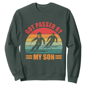 Funny Skiing Ski Dad Sweatshirt Got Passed By My Son Retro Vintage TS11 Dark Forest Green Print Your Wear