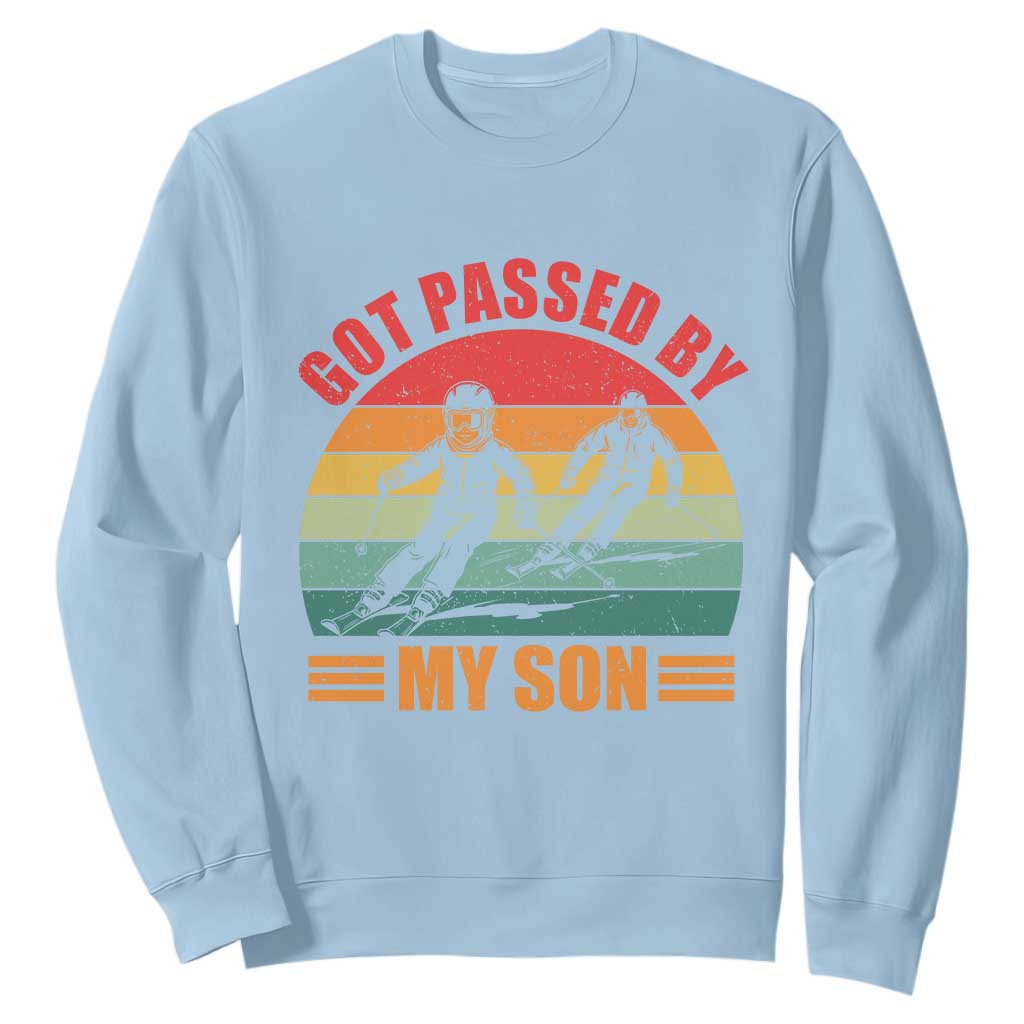Funny Skiing Ski Dad Sweatshirt Got Passed By My Son Retro Vintage TS11 Light Blue Print Your Wear